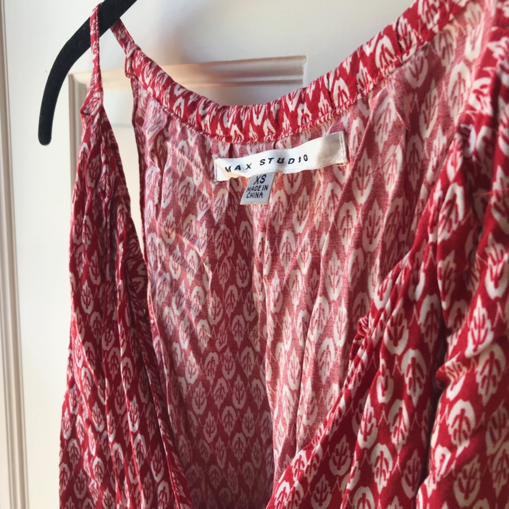 Red Patterned Romper - Picture 3 of 3